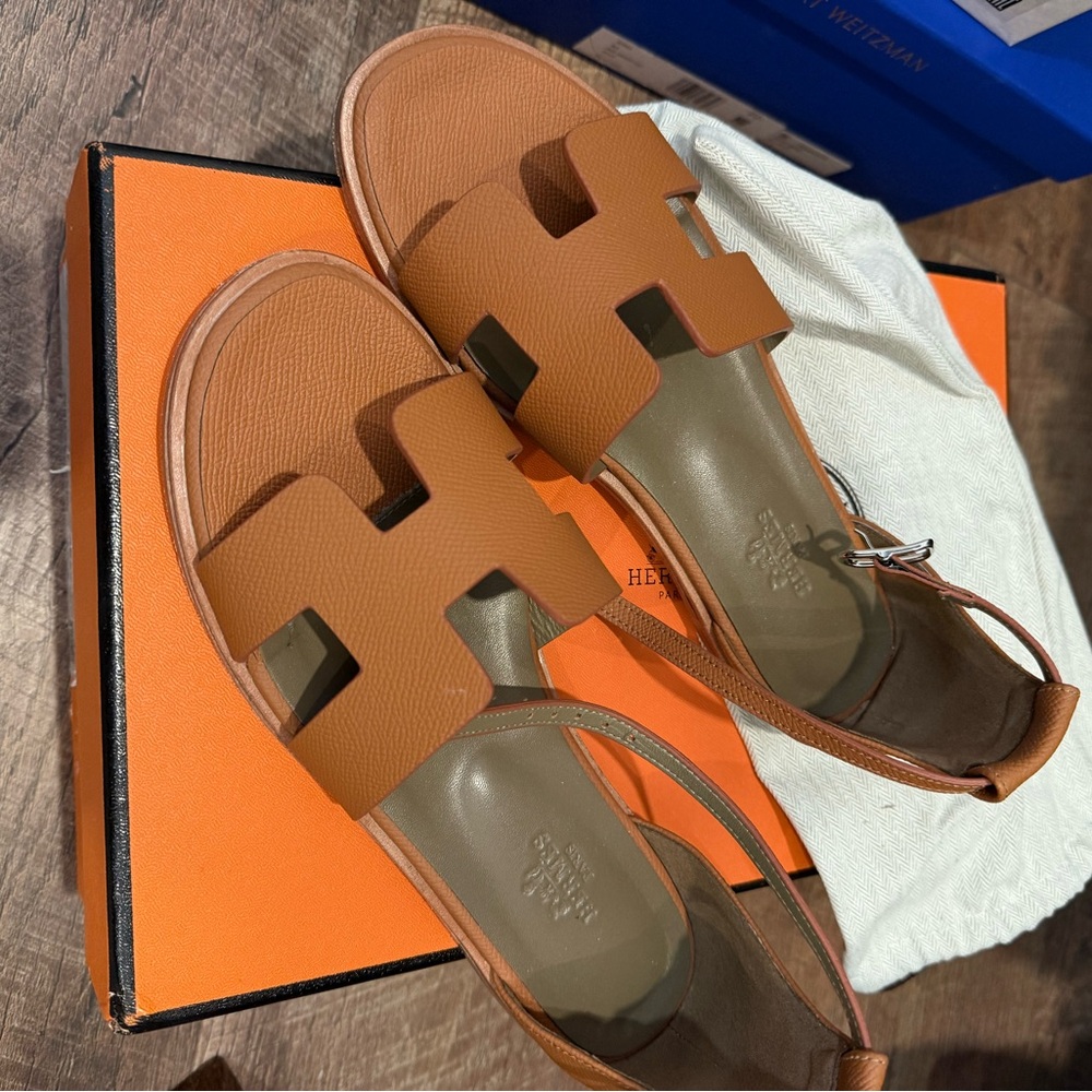Hermes Tan Sandals